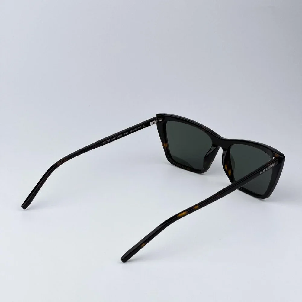 Saint Laurent SL737 MICA THIN 002 Men BRAND NEW Sunglasses Havana Grey Cat Eye